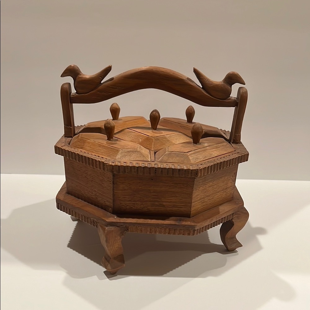 Hexagonal Wooden Organizer with Handle